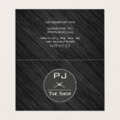 Boutique Barber Shop Holz mit Monogramm Visitenkarten (Außenseite Aufgefaltet)