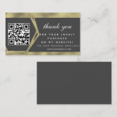 Boutique Beauty Business Vielen Dank Gold QR Code Visitenkarte (Vorne/Hinten)