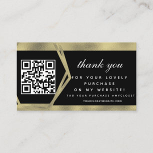Boutique Beauty Business Vielen Dank Gold QR Visitenkarte