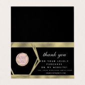 Boutique Beauty Business Vielen Dank Gold Visitenkarten (Außenseite Aufgefaltet)