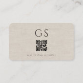 Boutique-Bekleidungsgeschäft Leinen QR-Code  Visitenkarte (Rückseite)
