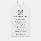 Boutique Bekleidungspreis Produktbeschreibung QRGo Geschenkanhänger (Rückseite)