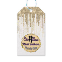 Boutique Bekleidungspreis Tag Gold Tropfen Weiß