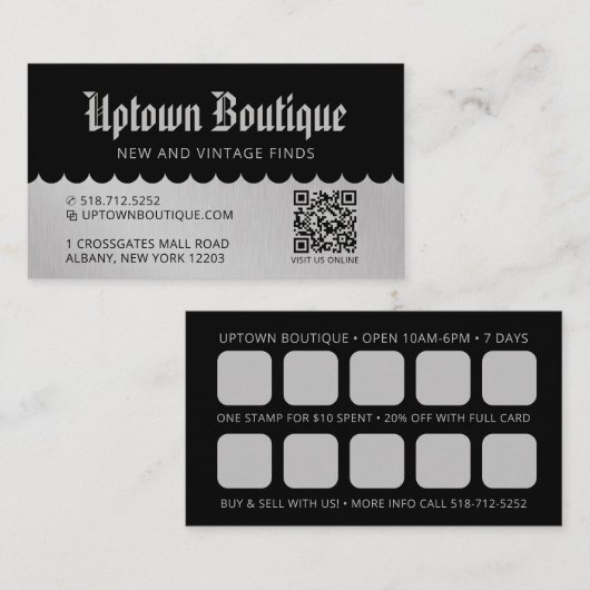 Boutique belohnen QR Code Business Cards Visitenkarte (Vorne/Hinten)