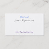 Boutique Blue Repräsentant oder Kleinunternehmen Visitenkarte (Rückseite)