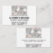 Boutique Blume | Muster der botanischen Blume Visitenkarte (Vorne/Hinten)