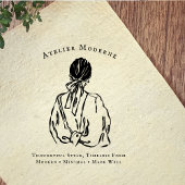 Boutique Branding | Modern Fashion Illustration Gummistempel