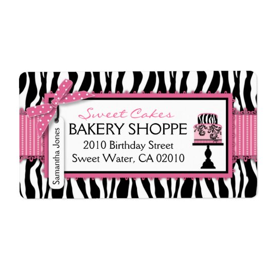 Boutique Chic Cakes Business Shipping Label (Vorne)