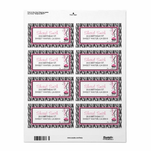 Boutique Chic Cupcake Shipping Label (Vorne)