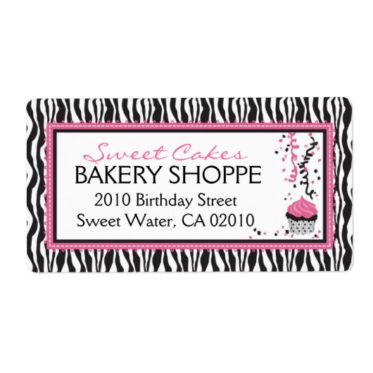 Boutique Chic Cupcakes Business Shipping Label (Vorne)