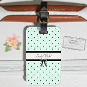Boutique Chic Hellgrün Punkte Monogramm Gepäckanhänger