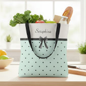 Boutique Chic Hellgrün Punkte Monogramm Tasche