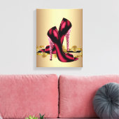 Boutique der High Heel Shoes aus schwarzem und rot Leinwanddruck (Insitu (Wohnzimmer))