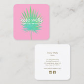 Boutique der tropischen Kleidung aus Palmblättern Quadratische Visitenkarte (Vorne/Hinten)