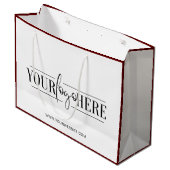 Boutique-Einkaufstasche mit Logo Große Geschenktüte (Vorderseite Schrägansicht)
