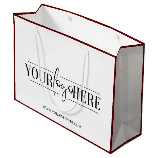 Boutique-Einkaufstasche mit Logo Große Geschenktüte (Rückseite Schrägansicht)
