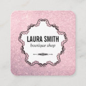 Boutique Extravaganter Glitzer Quadratische Visitenkarte (Vorderseite)