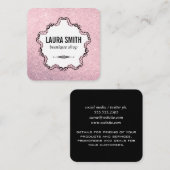 Boutique Extravaganter Glitzer Quadratische Visitenkarte (Vorne/Hinten)