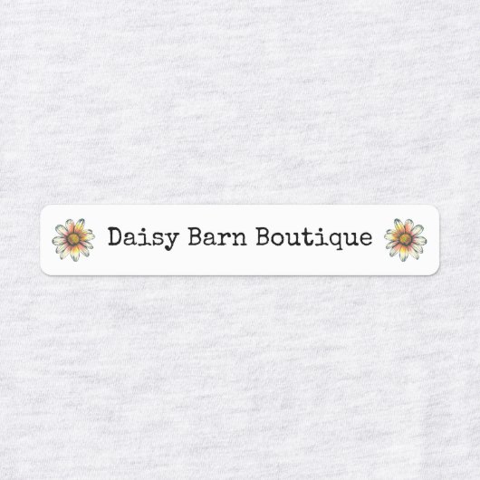 Boutique Fabric Closing Labels Boho Daisy Etiketten (Design 1)