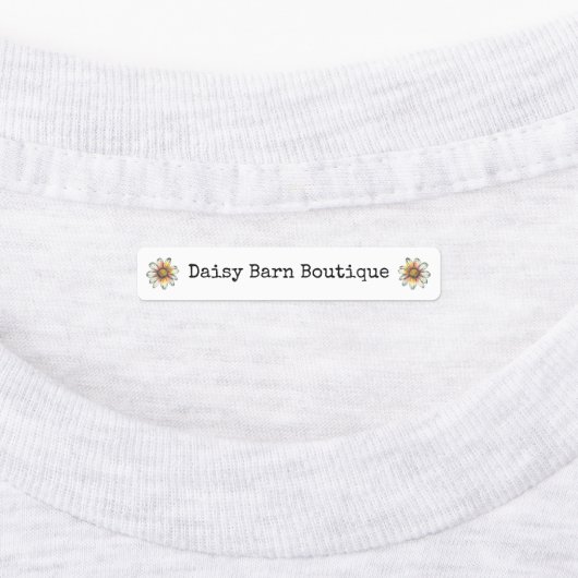 Boutique Fabric Closing Labels Boho Daisy Etiketten (Befestigt)