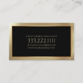 Boutique Fashion Gallery Golden Border Black Card Visitenkarte (Rückseite)