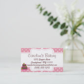 Boutique für Backwaren, Pink Polka Dot Visitenkarte (Stehend Vorderseite)