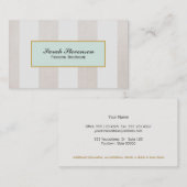 Boutique für Beige und Weißstreifen Visitenkarte (Vorne/Hinten)