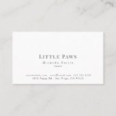 Boutique für Heimtiere Kleidung Visitenkarte (Rückseite)