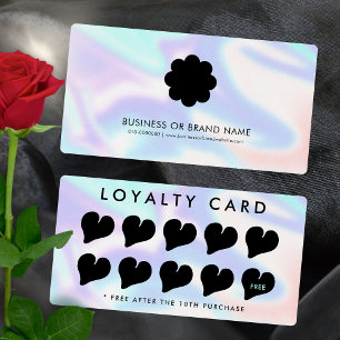 Boutique für Holographic Hearts Business-Logos Treuekarte