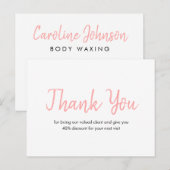 Boutique für Körperwaxing Hautpflege - Danke Postkarte (Vorne/Hinten)