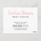 Boutique für Körperwaxing Hautpflege - Danke Postkarte (Rückseite)