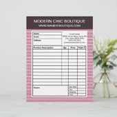 Boutique für moderne, schick und rosa Streifen Briefbogen (Stehend Vorderseite)