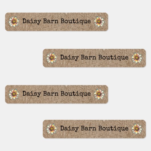 Boutique Gewebe Kleidung Labels Kraft Daisy Etiketten (Gruppe)