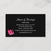 Boutique Giraffe Print Girly Pink Pumps Visitenkarte (Rückseite)