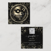 Boutique Glitzer Rahmen Makeup Künstlerlogo Schwar Quadratische Visitenkarte (Vorne/Hinten)