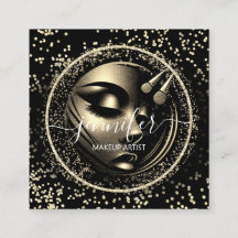 Boutique Glitzer Rahmen Makeup Künstlerlogo Schwar