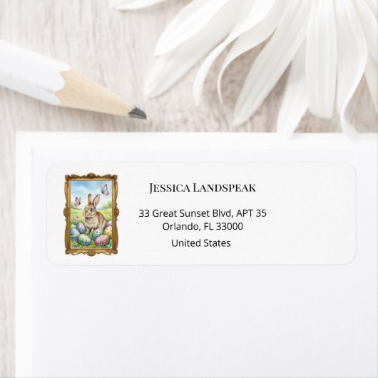 Boutique Gold Frame Easter Rabbit (Insitu)