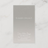 Boutique Grau "Glittery" Earring Display Card Visitenkarte (Rückseite)