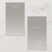 Boutique Grau "Glittery" Earring Display Card Visitenkarte (Vorne/Hinten)
