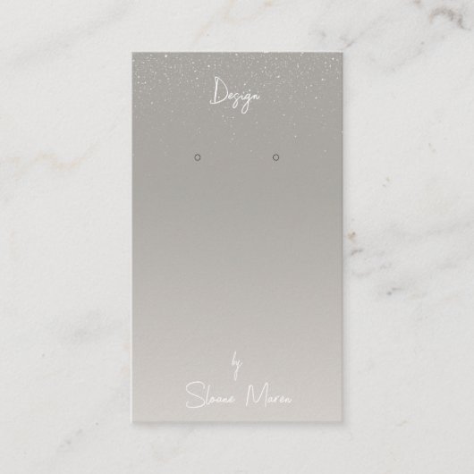 Boutique Grau "Glittery" Earring Display Card Visitenkarte (Vorderseite)