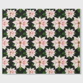 Boutique Holiday Blush Poinsettia Rolled Gift Wrap Geschenkpapier (Flach)