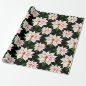 Boutique Holiday Blush Poinsettia Rolled Gift Wrap Geschenkpapier (Ungerollt)