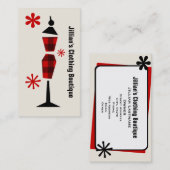 Boutique im Bekleidungsgeschäft - Karierte Rot- un Visitenkarte (Vorne/Hinten)