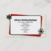 Boutique im Bekleidungsgeschäft - Karierte Rot- un Visitenkarte (Rückseite)