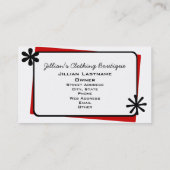 Boutique im Bekleidungsgeschäft - Polka Dot Manneq Visitenkarte (Rückseite)