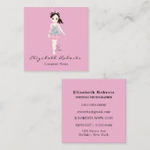 Boutique-Koordinator Pink Quadratische Visitenkarte (Vorne/Hinten)