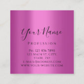 Boutique Lashes Quadratische Visitenkarte (Rückseite)