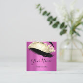 Boutique Lashes Quadratische Visitenkarte (Stehend Vorderseite)