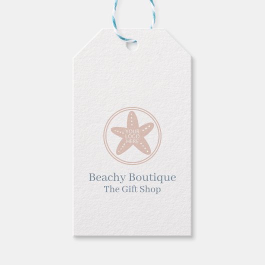 Boutique-Logo Einfache QR-Codegröße Preis Geschenkanhänger (Vorderseite)