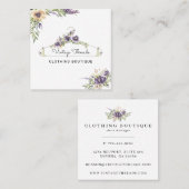 Boutique | Logo für Blumenbekleidung Quadratische Visitenkarte (Vorne/Hinten)